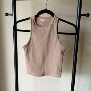 Abercrombie & Fitch Beige Ribbed Tank Top
